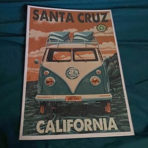 Vintage Reproduction Santa Cruz VW Van Surfboards Wall Art Lantern Press New